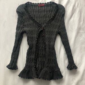 Seduction Dark Green Knit Cardigan Top